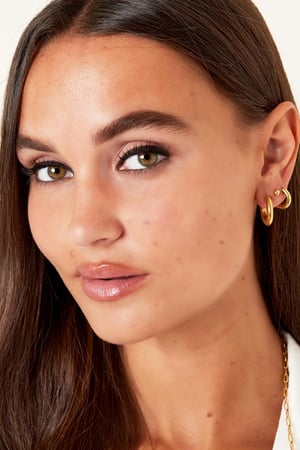Basic creoles earrings - mini Gold Color Stainless Steel h5 Picture2